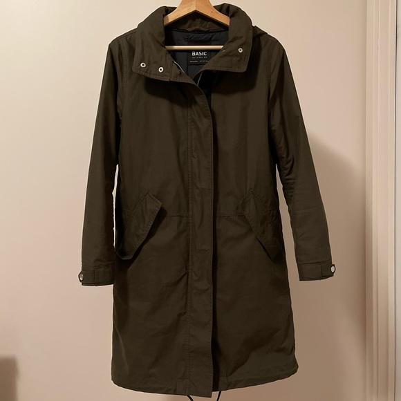 Zara Jackets & Blazers - Zara Olive Green Raincoat with Detachable Hood